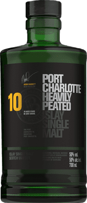 78,95 € Envío gratis | Whisky Single Malt Port Charlotte Heavily Peated Islay Reino Unido 10 Años Botella 70 cl