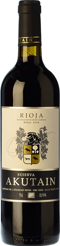 29,95 € Бесплатная доставка | Красное вино Akutain Резерва D.O.Ca. Rioja Ла-Риоха Испания Tempranillo — Темпранильо 75 cl