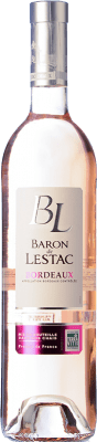 6,95 € 免费送货 | 玫瑰酒 Baron de Lestac 年轻的 A.O.C. Bordeaux Rosé 波尔多 法国 Merlot, Cabernet Sauvignon, Cabernet Franc 瓶子 75 cl