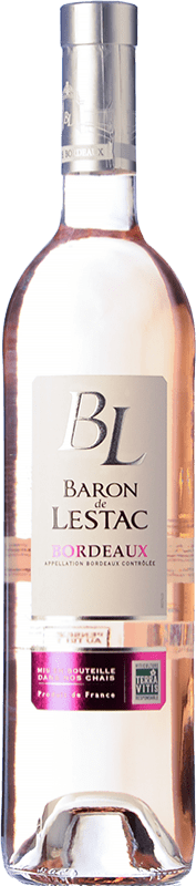 6,95 € 免费送货 | 桃红葡萄酒 Baron de Lestac Rosé — 桃红葡萄酒 年轻的 A.O.C. Bordeaux 波尔多 法国 Merlot — 梅洛, Cabernet Sauvignon — 赤霞珠, Cabernet Franc — 品丽珠 瓶装 75 cl