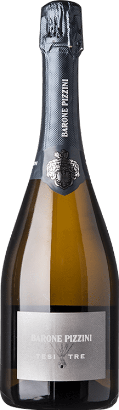 44,95 € Free Shipping | White sparkling Barone Pizzini Metodo Classico Tesi Tre Erbamat Extra Brut Italy Pinot Black, Chardonnay Bottle 75 cl
