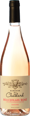 8,95 € 免费送货 | 玫瑰酒 Baronne du Chatelard Rosé d'été 年轻的 A.O.C. Beaujolais 勃艮第 法国 Gamay 瓶子 75 cl