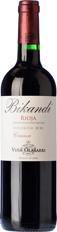 10,95 € Spedizione Gratuita | Vino rosso Olabarri Bikandi Crianza D.O.Ca. Rioja La Rioja Spagna Tempranillo Bottiglia 75 cl