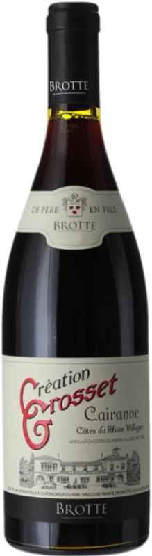19,95 € Free Shipping | Red wine Brotte Création Grosset Cru Cairanne Rouge Aged Provence France Syrah, Grenache, Monastrell, Carignan Bottle 75 cl