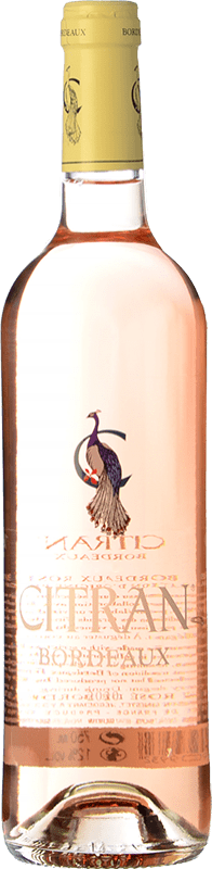 8,95 € 免费送货 | 玫瑰酒 Ginestet Citran 年轻的 A.O.C. Bordeaux Rosé 波尔多 法国 Merlot, Cabernet Sauvignon, Cabernet Franc 瓶子 75 cl