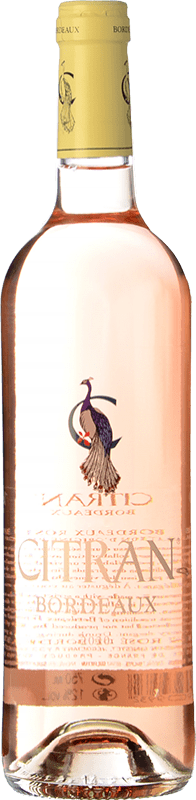 8,95 € 免费送货 | 桃红葡萄酒 Ginestet Citran Rosé — 桃红葡萄酒 年轻的 A.O.C. Bordeaux 波尔多 法国 Merlot — 梅洛, Cabernet Sauvignon — 赤霞珠, Cabernet Franc — 品丽珠 瓶装 75 cl