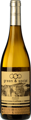 6,95 € 免费送货 | 白酒 Cuatro Rayas Green & Social D.O. Rueda 卡斯蒂利亚莱昂 西班牙 Verdejo 瓶子 75 cl