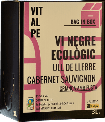 12,95 € Бесплатная доставка | Красное вино Vitalpe Doll Diví Ull de Llebre & Cabernet Sauvignon Испания Tempranillo, Cabernet Sauvignon Bag in Box 3 L