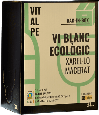 12,95 € Бесплатная доставка | Белое вино Vitalpe Doll Diví Macerat Испания Xarel·lo Bag in Box 3 L