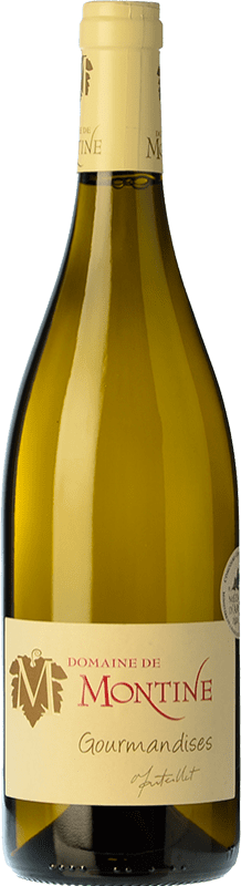 12,95 € Envio grátis | Vinho branco Domaine de Montine Gourmandises Blanc A.O.C. Côtes du Rhône Rhône França Grenache, Roussanne, Viognier, Marsanne, Bourboulenc, Clairette Blanche Garrafa 75 cl