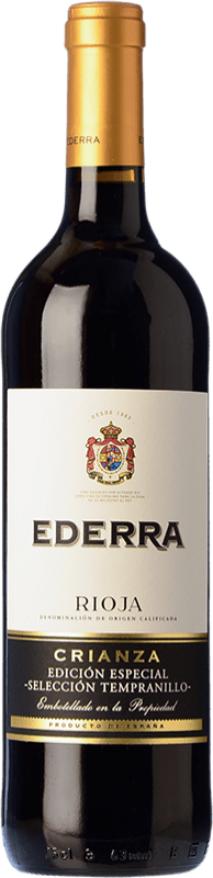 10,95 € Spedizione Gratuita | Vino rosso Bodegas Bilbaínas Ederra Edición Limitada Crianza D.O.Ca. Rioja La Rioja Spagna Tempranillo Bottiglia 75 cl