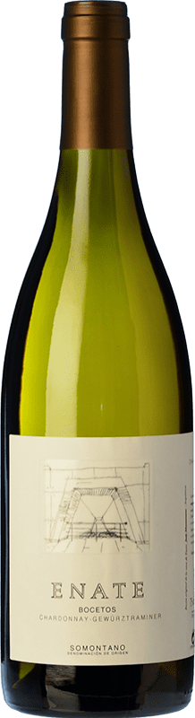 12,95 € Бесплатная доставка | Белое вино Enate Bocetos D.O. Somontano Арагон Испания Chardonnay — Шардоне, Gewürztraminer — Гевюрцтраминер Бутылка 75 cl