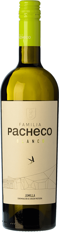 6,95 € Spedizione Gratuita | Vino Bianco Viña Elena Familia Pacheco D.O. Jumilla Regione di Murcia Spagna Airén Bottiglia 75 cl