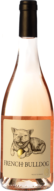16,95 € Spedizione Gratuita | Vino Rosato Wines and Brands French Bulldog Rosé — Rosato Giovane I.G.P. Vin de Pays d'Oc Languedoc Francia Garnacha — Grenache, Cinsault Bottiglia 75 cl