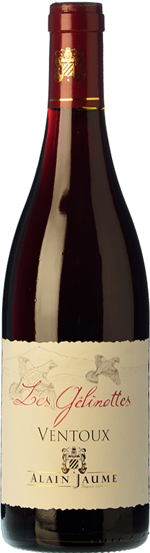 8,95 € Бесплатная доставка | Красное вино Alain Jaume Les Gélinottes A.O.C. Côtes du Ventoux Рона Франция Syrah — Сира, Garnacha — Гренаш 75 cl