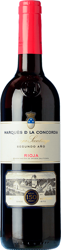 7,95 € Бесплатная доставка | Красное вино Marqués de La Concordia Santiago 2º Año D.O.Ca. Rioja Ла-Риоха Испания Tempranillo — Темпранильо Бутылка 75 cl