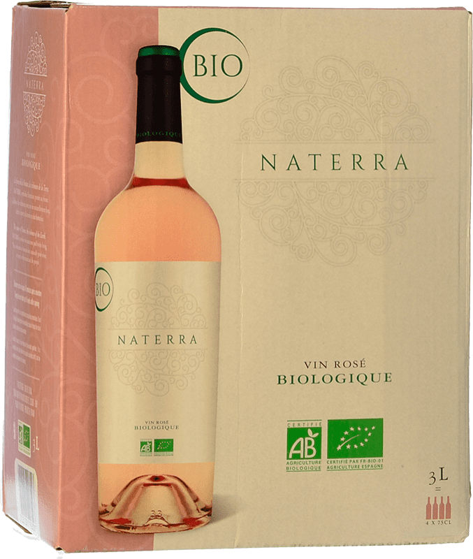 12,95 € Бесплатная доставка | Розовое вино Ginestet Naterra Rosé Молодой Испания Merlot, Cabernet Franc Bag in Box 3 L