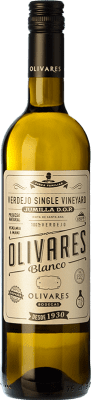 8,95 € Spedizione Gratuita | Vino bianco Olivares Blanco D.O. Jumilla Regione di Murcia Spagna Verdejo Bottiglia 75 cl