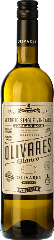 6,95 € Spedizione Gratuita | Vino Bianco Olivares D.O. Jumilla Regione di Murcia Spagna Verdejo Bottiglia 75 cl