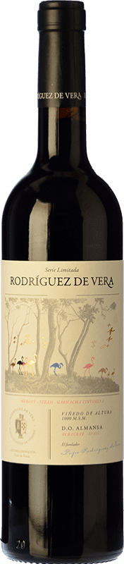 16,95 € Envío gratis | Vino Tinto Pepe Rodríguez de Vera D.O. Almansa Castilla la Mancha España Merlot, Syrah, Garnacha, Cabernet Sauvignon Botella 75 cl