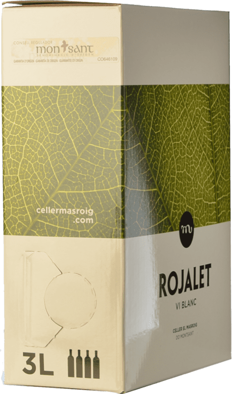 18,95 € Бесплатная доставка | Белое вино Masroig Rojalet Blanc D.O. Montsant Каталония Испания Grenache White, Macabeo Bag in Box 3 L