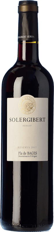 14,95 € Бесплатная доставка | Красное вино Solergibert Резерв D.O. Pla de Bages Каталония Испания Merlot бутылка 75 cl