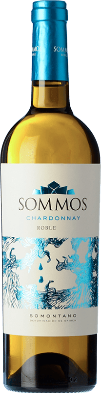 6,95 € 免费送货 | 白酒 Sommos 橡木 D.O. Somontano 阿拉贡 西班牙 Chardonnay 瓶子 75 cl