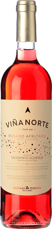 12,95 € 免费送货 | 玫瑰酒 Insulares Tenerife Viña Norte Rosado 年轻的 D.O. Tacoronte-Acentejo 加那利群岛 西班牙 Listán Black 瓶子 75 cl