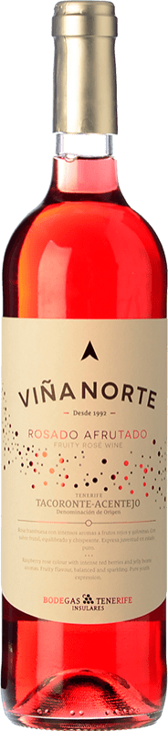 13,95 € Free Shipping | Rosé Wine Insulares Tenerife Viña Norte Young D.O. Tacoronte-Acentejo Canary Islands Spain Listán 75 cl
