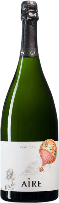 43,95 € Бесплатная доставка | Белое игристое L'Origan Aire Природа Брута D.O. Cava Испания Macabeo, Xarel·lo, Chardonnay, Parellada бутылка Магнум 1,5 L