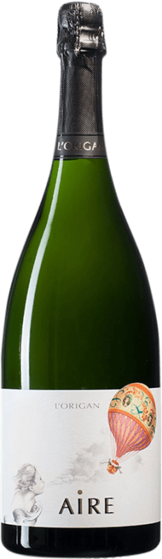 45,95 € Free Shipping | White Sparkling Wine L'Origan Aire Brut Nature D.O. Cava Spain Macabeo, Xarel·lo, Chardonnay, Parellada Magnum Bottle 1,5 L