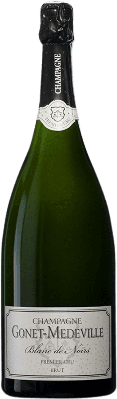 128,95 € Spedizione Gratuita | Spumante bianco Gonet-Médeville Blanc de Noirs Premier Cru Brut A.O.C. Champagne champagne Francia Pinot Nero Bottiglia Magnum 1,5 L