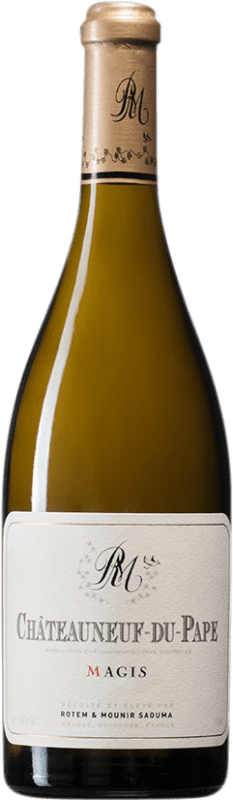 101,95 € Бесплатная доставка | Белое вино Rotem & Mounir Saouma Magis A.O.C. Châteauneuf-du-Pape Франция Garnacha — Гренаш, Roussanne — Руссан, Bourboulenc — Бурбуленк, Clairette — Клерет Бутылка 75 cl
