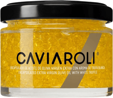 21,95 € Envio grátis | Conservas Vegetales Caviaroli Caviar de Aceite de Oliva Virgen Extra Encapsulado con Trufa Blanca Espanha