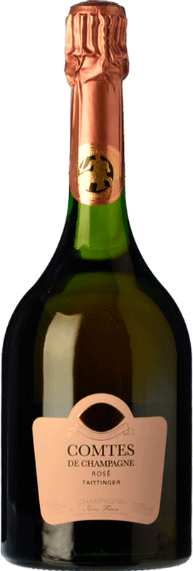 252,95 € Kostenloser Versand | Rosé Sekt Taittinger Comtes Rosé A.O.C. Champagne Champagner Frankreich Pinot Schwarz, Chardonnay Flasche 75 cl