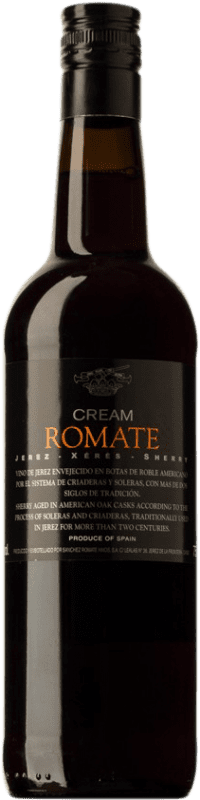 13,95 € Kostenloser Versand | Verstärkter Wein Sánchez Romate Cream D.O. Jerez-Xérès-Sherry Andalusien Spanien Palomino Fino Flasche 75 cl