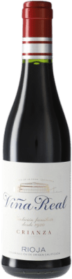 7,95 € Бесплатная доставка | Красное вино Viña Real старения D.O.Ca. Rioja Испания Половина бутылки 37 cl