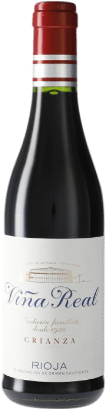 7,95 € Бесплатная доставка | Красное вино Viña Real старения D.O.Ca. Rioja Испания Половина бутылки 37 cl