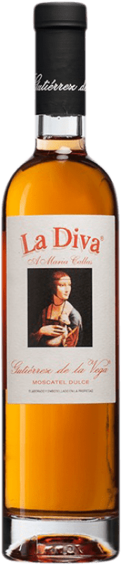 25,95 € Spedizione Gratuita | Vino dolce Gutiérrez de la Vega La Diva Vendimia Tardía D.O. Alicante Spagna Moscato Bottiglia Medium 50 cl