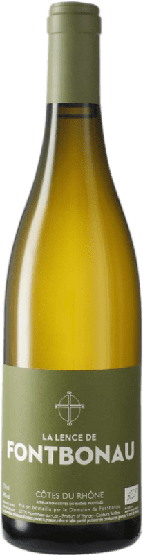 22,95 € Spedizione Gratuita | Vino bianco Domaine de Fontbonau La Lence A.O.C. Côtes du Rhône Francia Roussanne, Viognier Bottiglia 75 cl