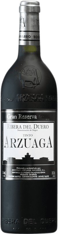 112,95 € Free Shipping | Red wine Arzuaga Grand Reserve 2009 D.O. Ribera del Duero Castilla y León Spain Tempranillo, Merlot, Cabernet Sauvignon Bottle 75 cl