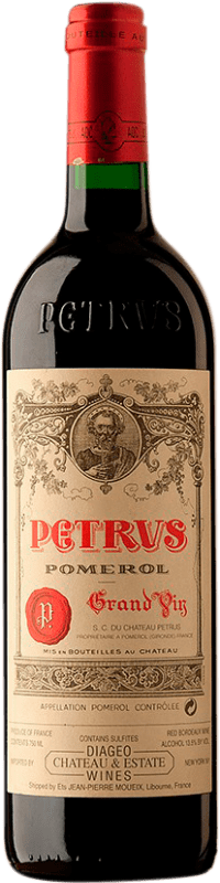 4 057,95 € Envío gratis | Vino tinto Château Petrus A.O.C. Pomerol Burdeos Francia Merlot, Cabernet Franc Botella 75 cl