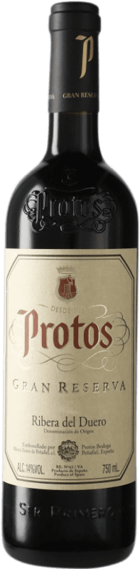 37,95 € Spedizione Gratuita | Vino rosso Protos Gran Riserva D.O. Ribera del Duero Castilla y León Spagna Tempranillo Bottiglia 75 cl