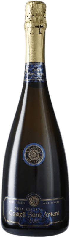 22,95 € Free Shipping | White Sparkling Wine Castell Sant Antoni Brut Nature Grand Reserve — Long Barrel-Aged D.O. Cava Spain Macabeo, Xarel·lo, Parellada 75 cl