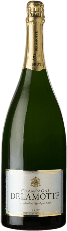 74,95 € Бесплатная доставка | Белое игристое Delamotte брют A.O.C. Champagne шампанское Франция Pinot Black, Chardonnay, Pinot Meunier бутылка Магнум 1,5 L