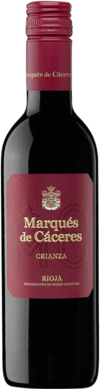 6,95 € Envío gratis | Vino Tinto Marqués de Cáceres Crianza D.O.Ca. Rioja España Media Botella 37 cl