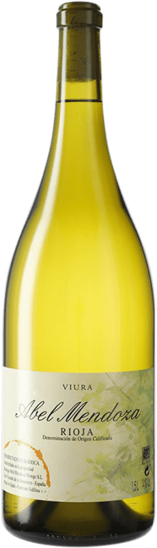 59,95 € Envío gratis | Vino blanco Abel Mendoza D.O.Ca. Rioja España Viura Botella Magnum 1,5 L