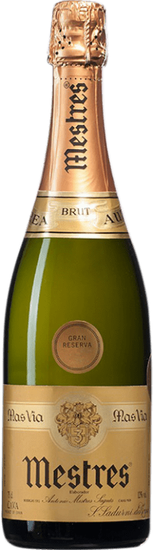 63,95 € Envio grátis | Espumante Branco Mestres Mas Via Brut — Bruto Premium Grande Reserva D.O. Cava Espanha Macabeo, Xarel·lo, Parellada 75 cl