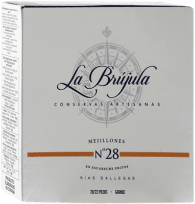 14,95 € Free Shipping | Conservas de Marisco La Brújula Mejillones Spain 20/25 Pieces