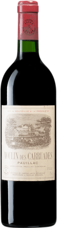 246,95 € 免费送货 | 红酒 Barons de Rothschild Moulin des Carruades 1985 A.O.C. Bordeaux 波尔多 法国 Merlot, Cabernet Sauvignon, Cabernet Franc, Petit Verdot 瓶子 75 cl